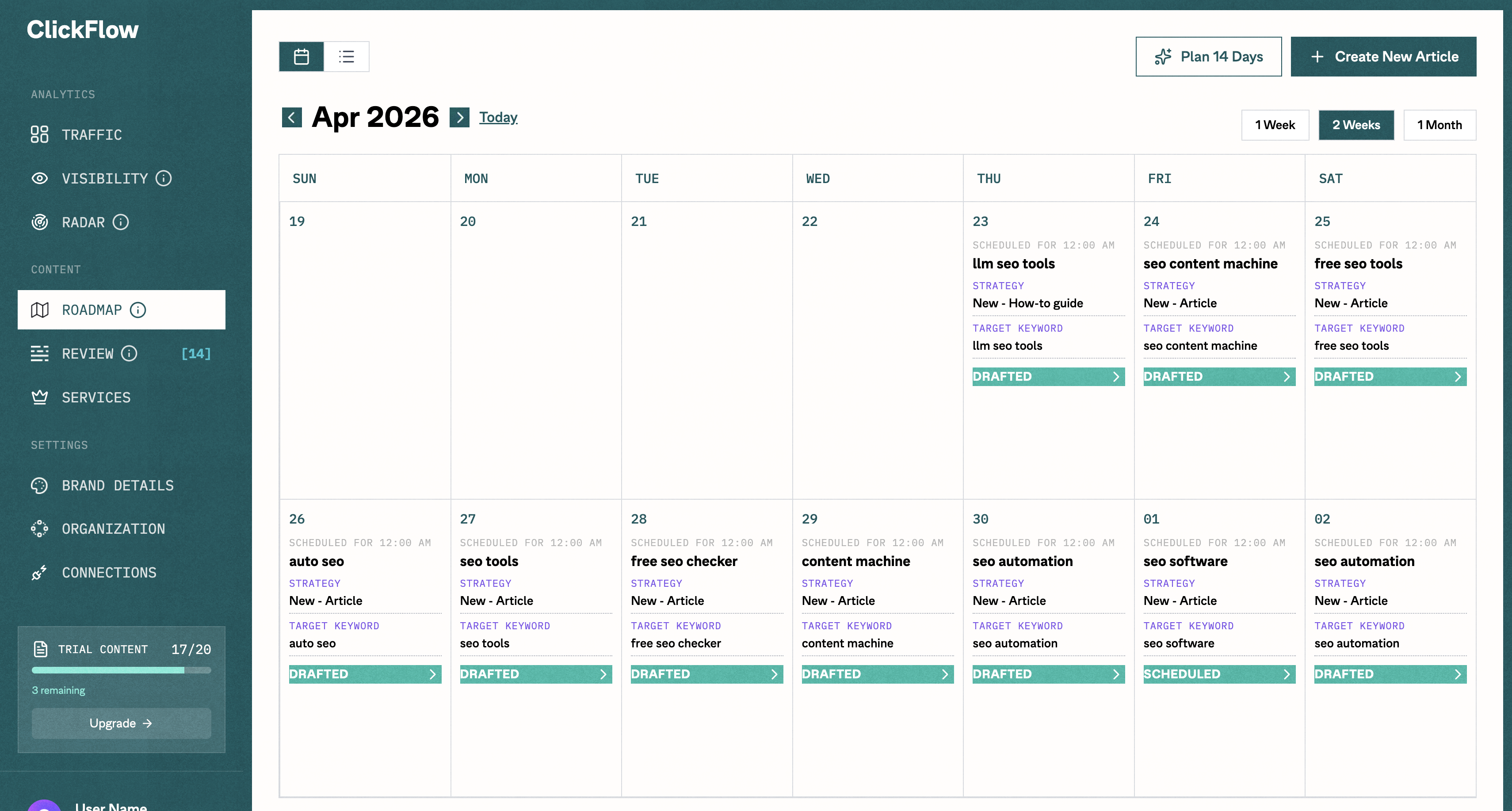 Image of clickflow dashboard